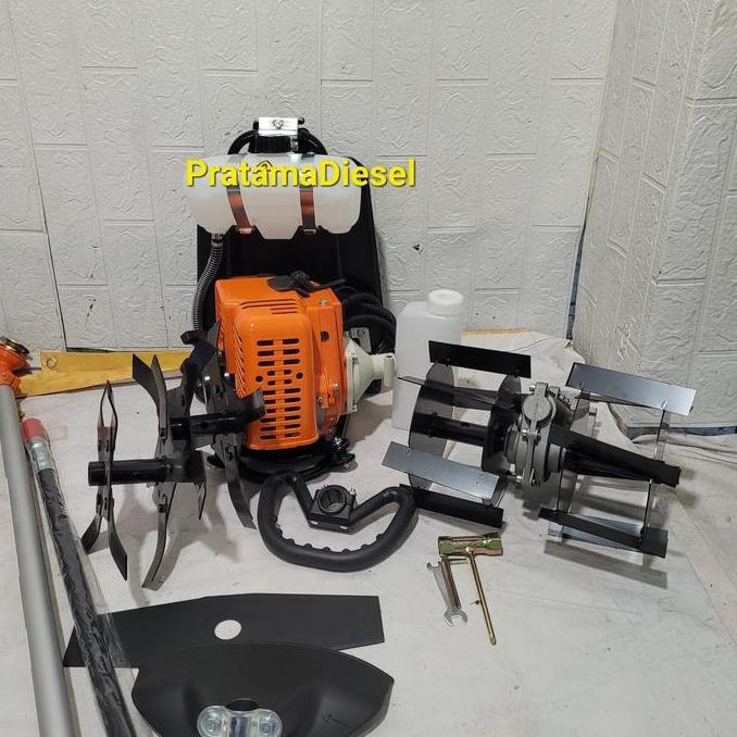 Paket mesin potong rumput 328+Cultivator bajak sawah