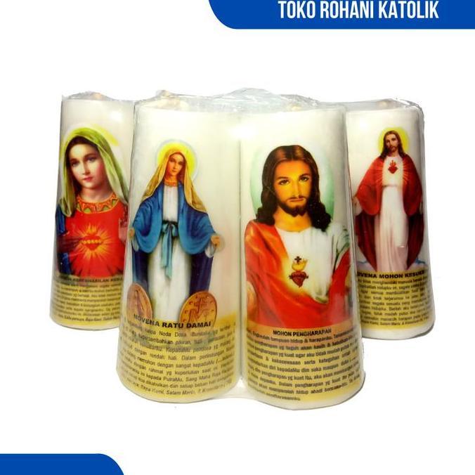LILIN DOA KATOLIK 12 CM / LILIN DOA BERGAMBAR