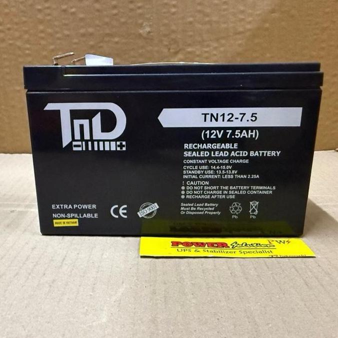 Baterai UPS Battery TND 12V 7,2Ah / Aki kering TND TN12-7.2 ( TND 12V 7,2Ah ) Murah