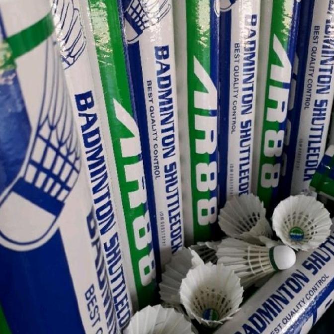 Shuttlecock AR88 - 1 Slop Isi 12, Plat Merah & Hijau, Kualitas Terbaik untuk Latihan dan Pertandinga
