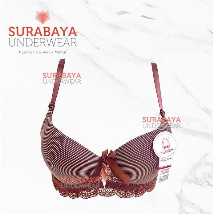 Murah BH / BRA PUSH UP RENDA BAWAH MOTIF GARIS GARIS Non COD
