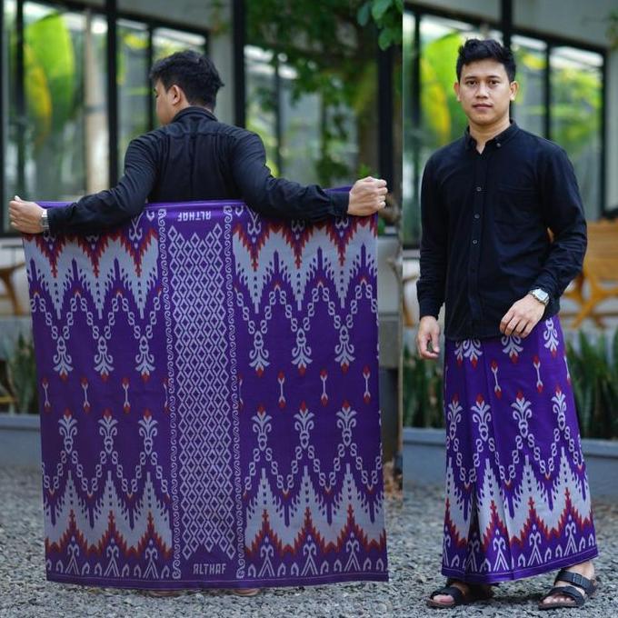 Spesial Sarung Goyor Printing Pria Dewasa Rayon Super Hitam Santri Muslim