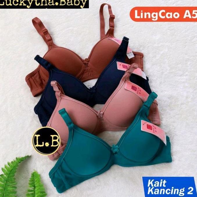 Murah bh lingcau busa tanpa kawat kancing 2 cup A / bh lincau A5 / bh remaja lingcau / bra lingcao a