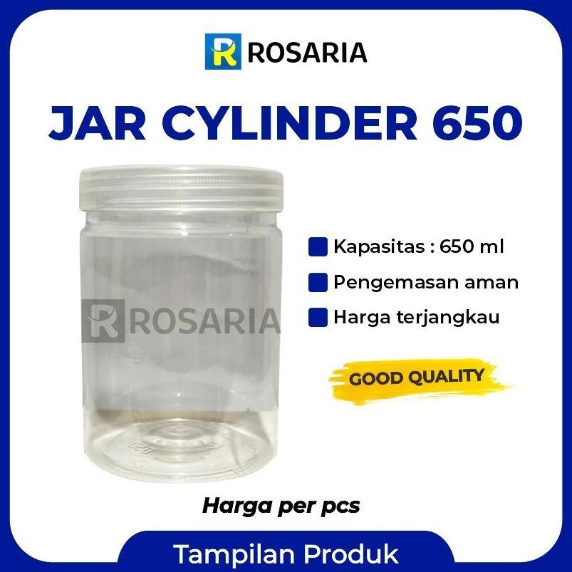 Jar Cylinder 650 Ml Merk Sjp Toples Tabung Plastik Bening Tranparan Kue Kering New