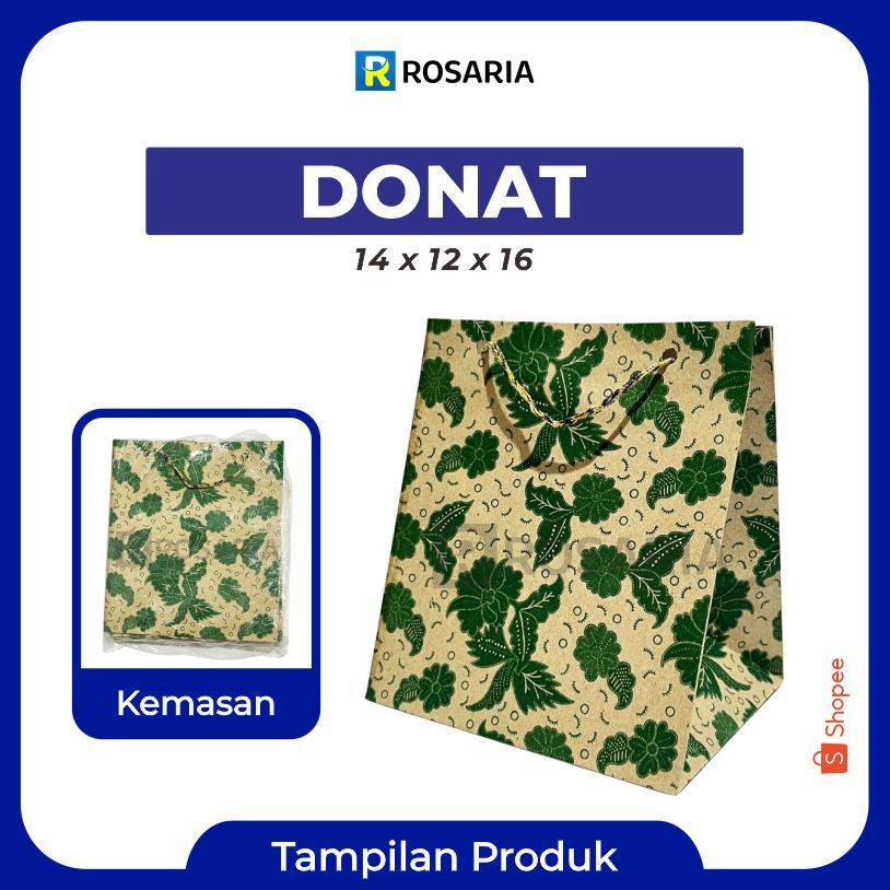 Tas Kertas Donat Premium Motif 14X12X16 Paperbag Souvenir Hajatan Kado Hampers Lusinan Viral