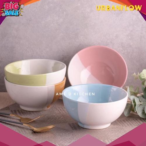 High Quality Mangkok Bijian Keramik Ramen 6" Two Tone