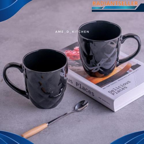 Bigdeal Mug Souvenir/ Mug Bijian Keramik Hitam 600 Ml