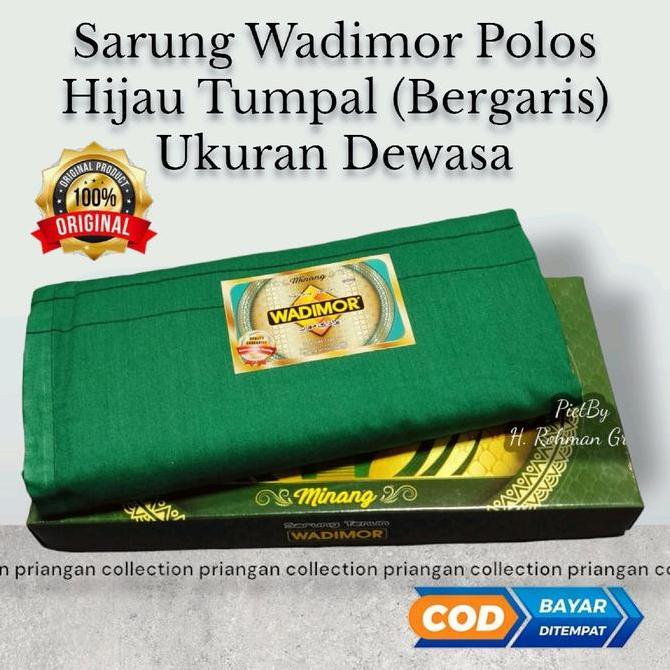 Terjangkau Sarung Wadimor Polos Tumpal Warna Dewasa Hijau Biru Merah Coklat Ungu Kuning Toska Oren A