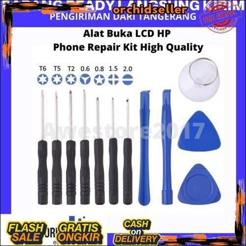 Produk Baru 12 Pcs Alat Buka Lcd Hp Bongkar Layar Service Iphone Android Obeng Set Servis