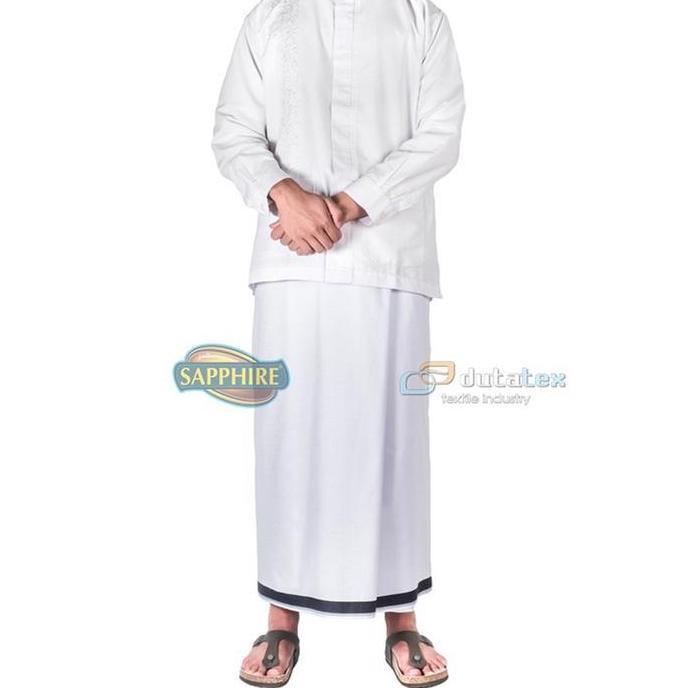 Spesial Sarung Sapphire Premium Sarung Putih Polos Tumpal Pria Dewasa