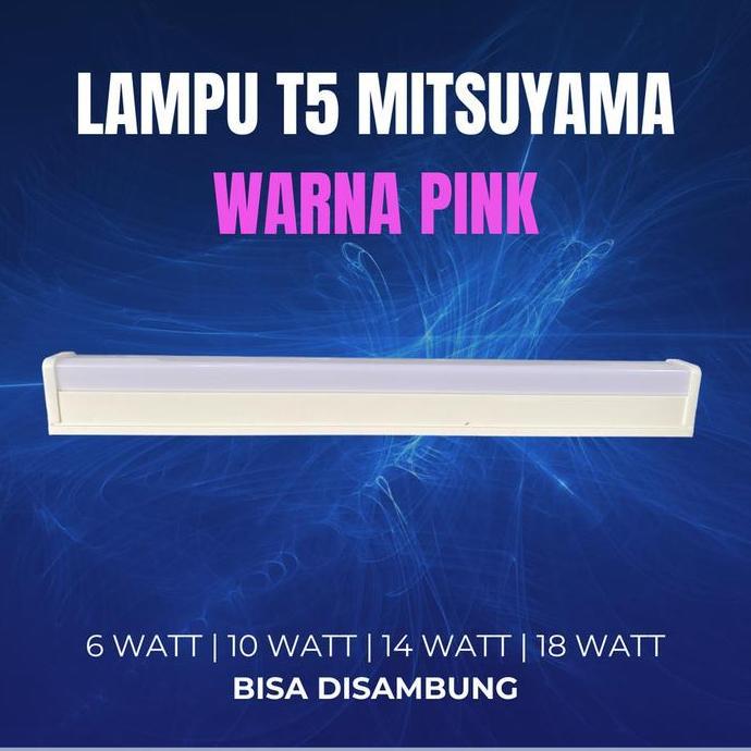 Lampu T5 Led 30 Cm Pink Mitsuyama Lampu T5 Led 6 Watt Lampu Tube Led