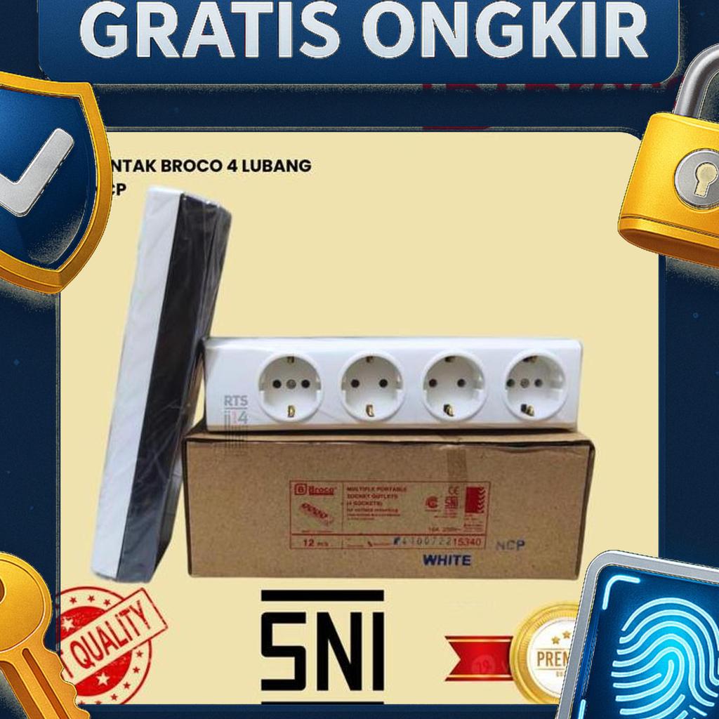 Broco Stop Kontak 4 Lubang / Terminal 4 Lubang / Colokan Listrik Broco