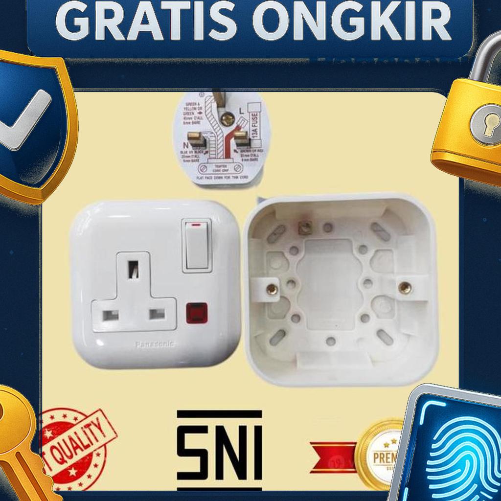 Panasonic Stop Kontak Ac 1 Set Wbj1214W-3K/ Stop Kontak Ac Paket Panasonic - Wbj1214W-3K