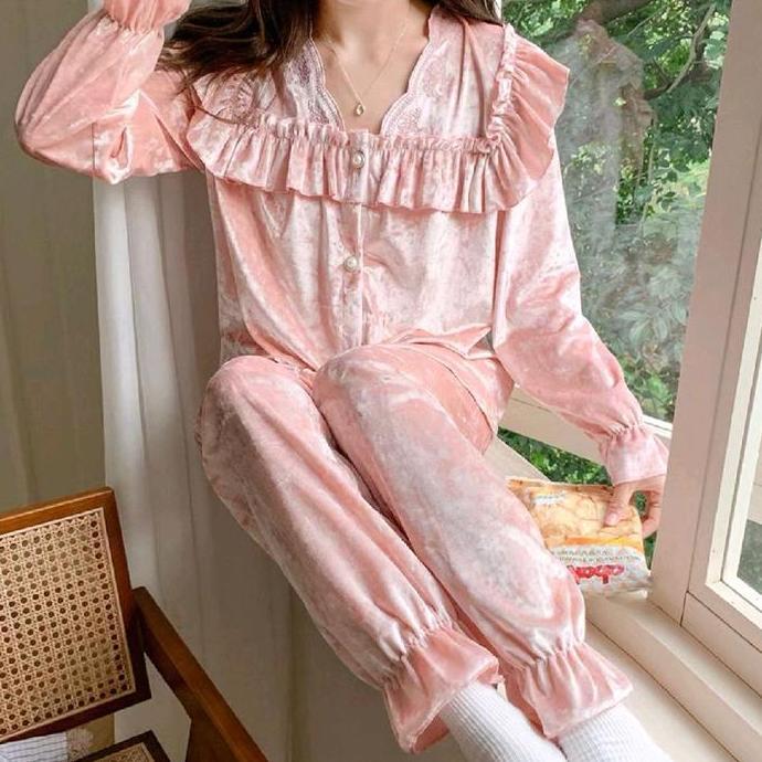 JC- Set Piyama Bulu Bludru PP / Baju Tidur Import BludruPremium / PiyamaBludru Terbaru