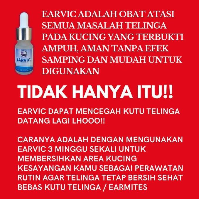 Obat tetes telinga kucing EARVIC mengobati otitis earmite kutu telinga