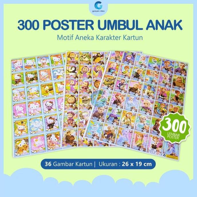 Mainan Anak Gambaran Umbul Paket 300 Pcs Poster Umbul