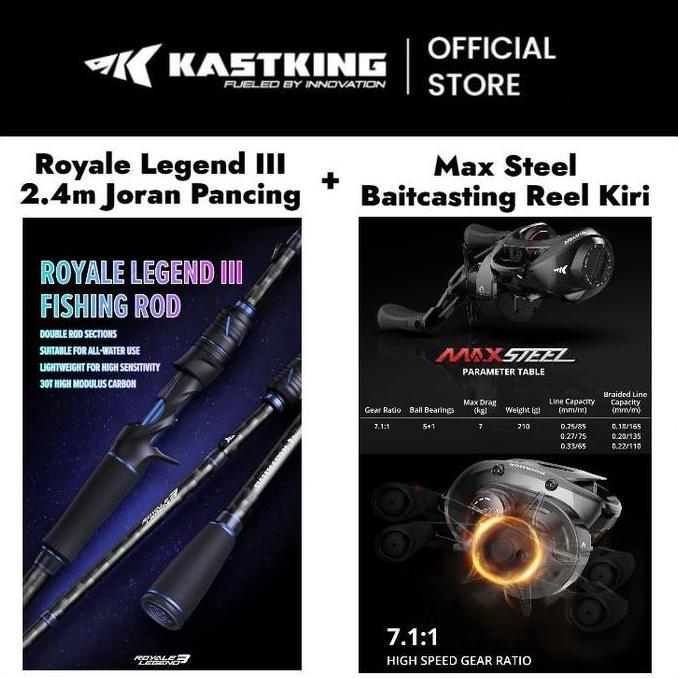 [OFFICIAL] KASTKING Royale Legend III+Max Steel Reel BC,Royale Legend III Joran Pancing 1 Set=Joran 