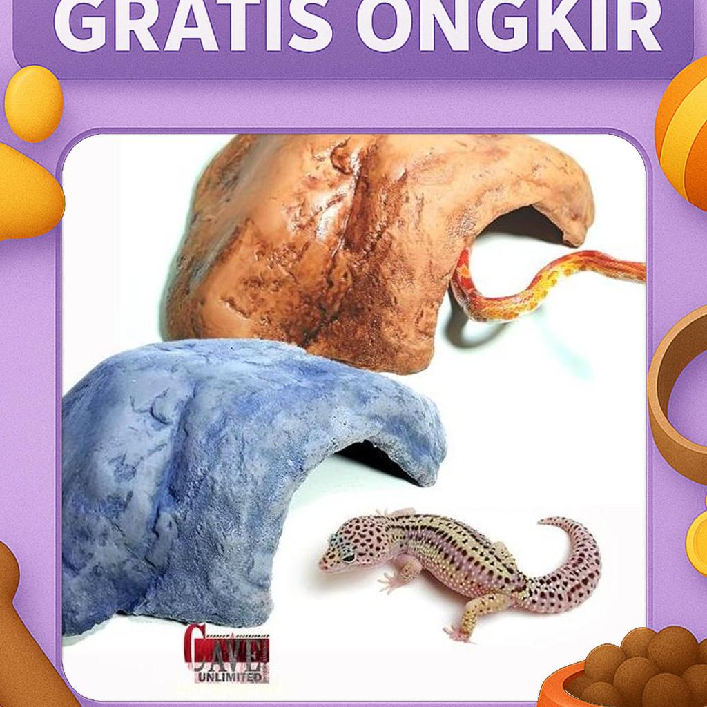 Hc018 Hiding Cave Goa Tempat Sembunyi Reptile Leopard Gecko Tokek Geko Aft Wheeleri Creasted Hidding