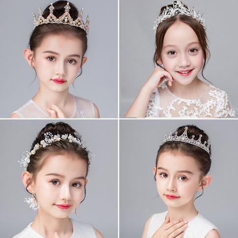 MAHKOTA ANAK PEREMPUAN AKCESSORIS RAMBUT PESTA / PERHIASAN RAMBUT / KALUNG ANTING