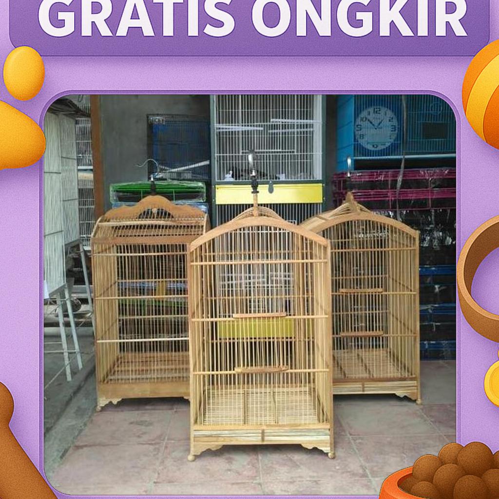 Kandang Burung Kotak No 1 Mentahan P 43 Cm X L 43 Cm X T 68 Cm