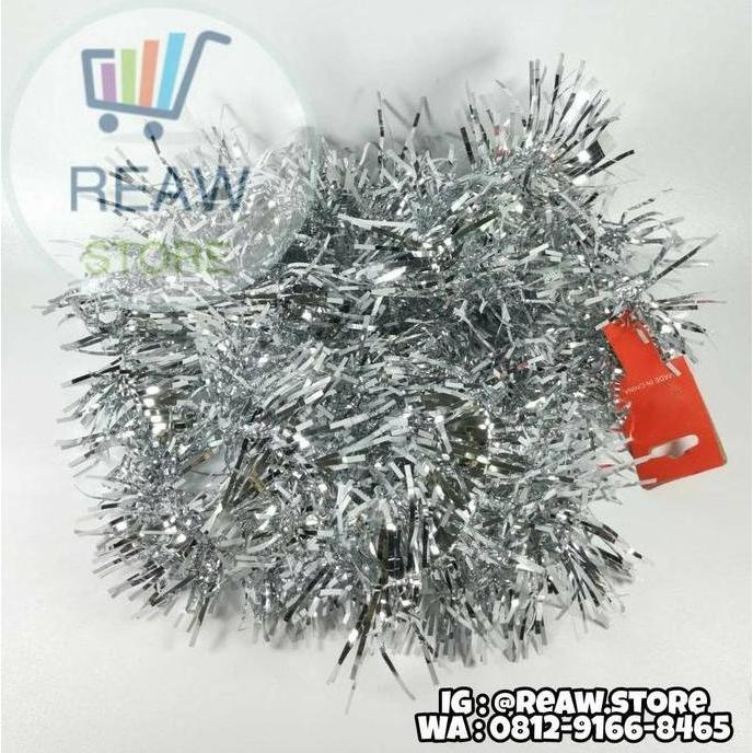 Slinger / Tinsel / Slinger Natal / Hiasan Natal Slinger Silver