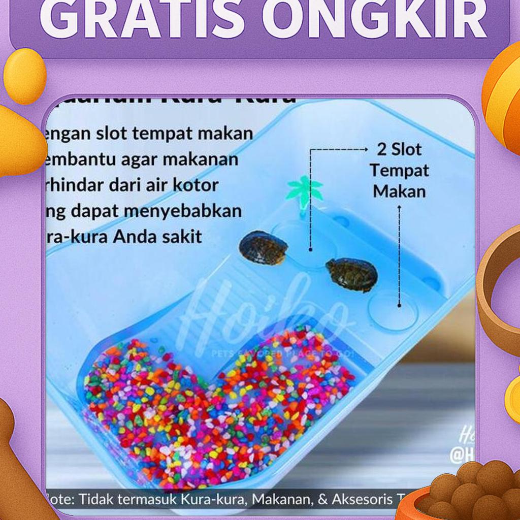 Turtle Aquarium Tank S M Bak Ember Tempat Kura Kura Air Kecil Akuarium Kandang Box Kura2 Brazil