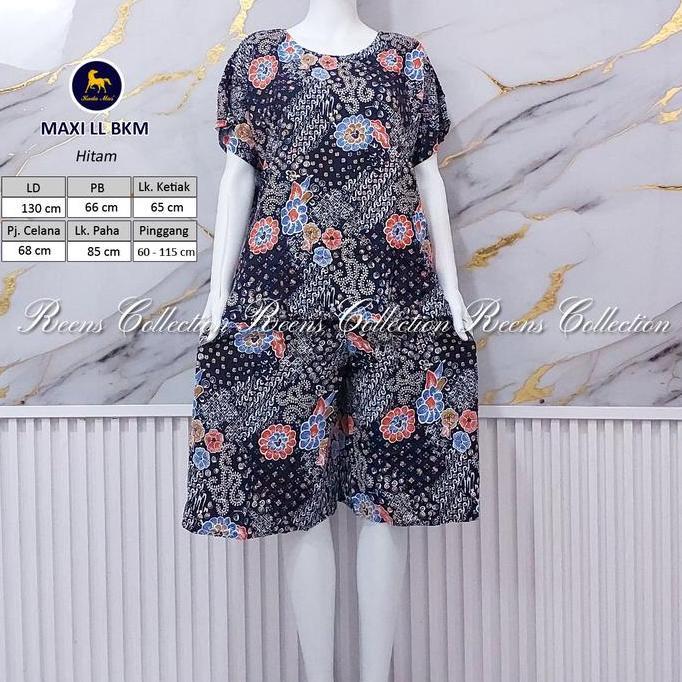 Promo Batik Kuda Mas Setelan Jumbo Maxi LL LD 130 Piyama Wanita Celana Pendek Rayon Bunga Motif Nyam