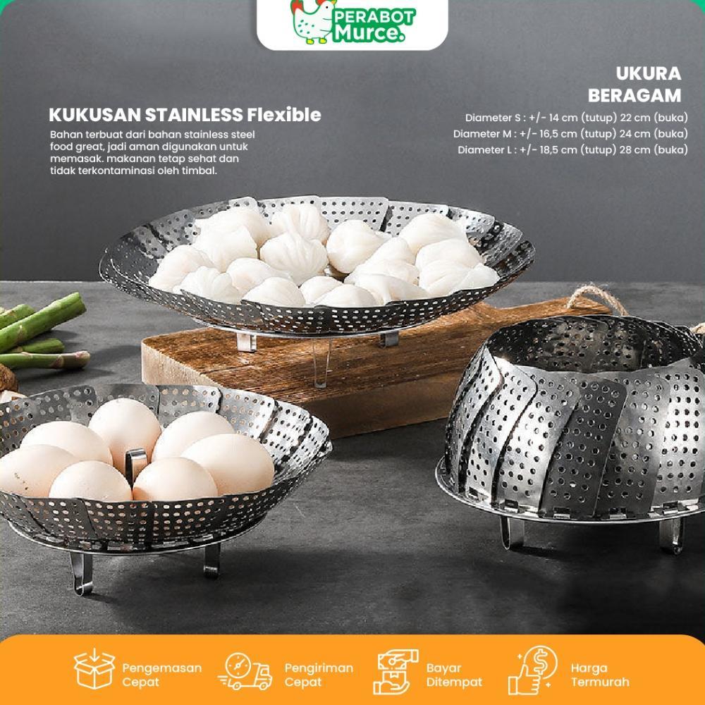 Bisa Cod Kukusan Serbaguna Alat Kukus Stainless Steel Pengukus Model Teratai Alat Kukus Bentuk Bunga
