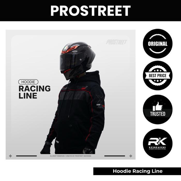 Hoodie Prostreet Racing Line Red (Non Protector) 100% Authentic Terbaru Best Quality 100% Original