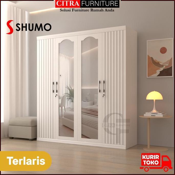 Lemari Pakaian Besi 4 Pintu Ayun Minimalis | Lemari Baju Swing