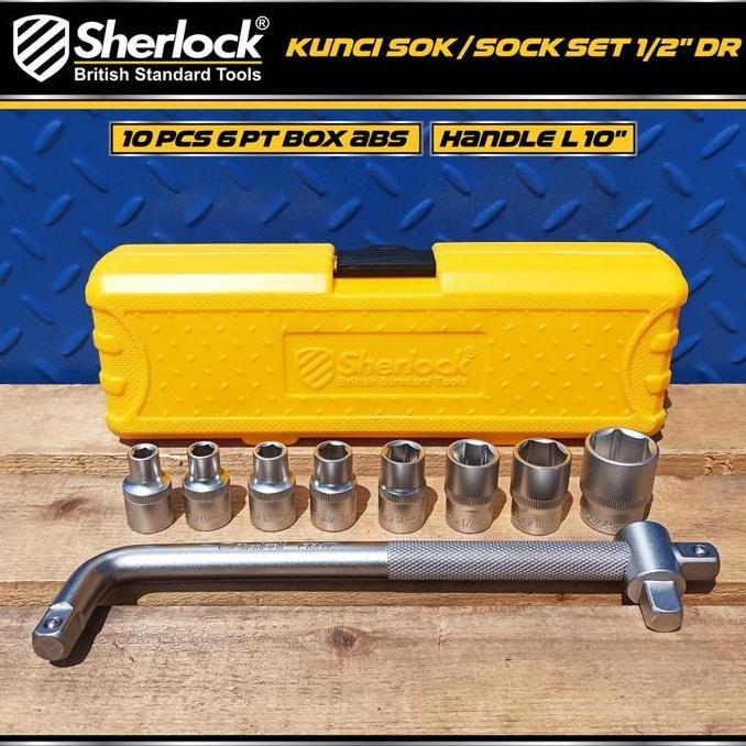 Kunci Shock Set 10 Pcs / Sherlock Hand Tools Kunci Sock/Sok 1/2 Inch