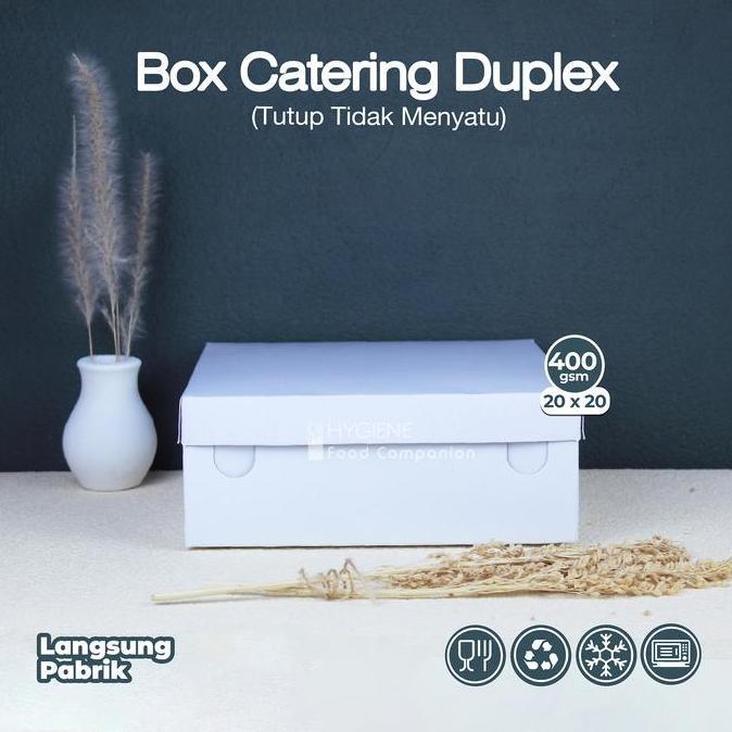 Catering Box Duplex 20 X 20 / Kotak Makan Kertas Putih Uk.20 (Per Pack)