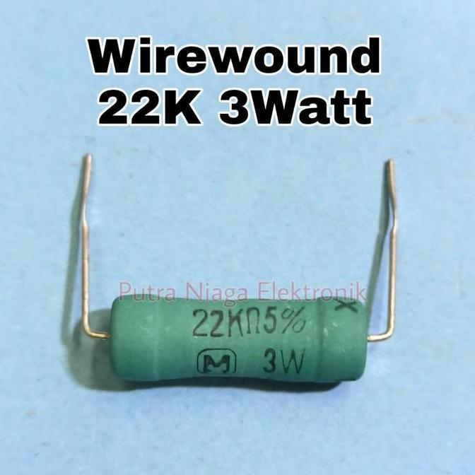 Murah (1) Resistor Wirewound 22K 3Watt 22K 3 Watt Original putran1a Ayo Beli