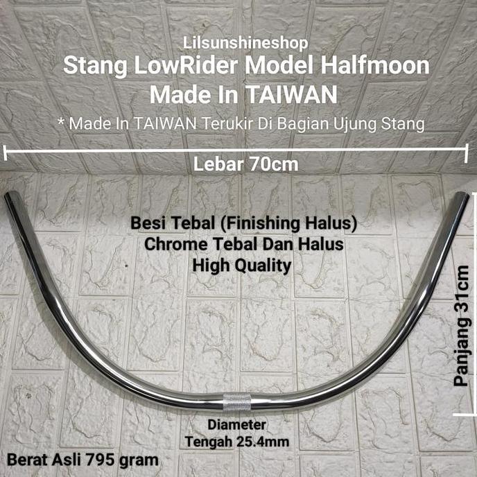 Promo Stang Handlebar Halfmoon Sepeda Lowrider Cruiser Commuter Bike Taiwan High Quality Cod