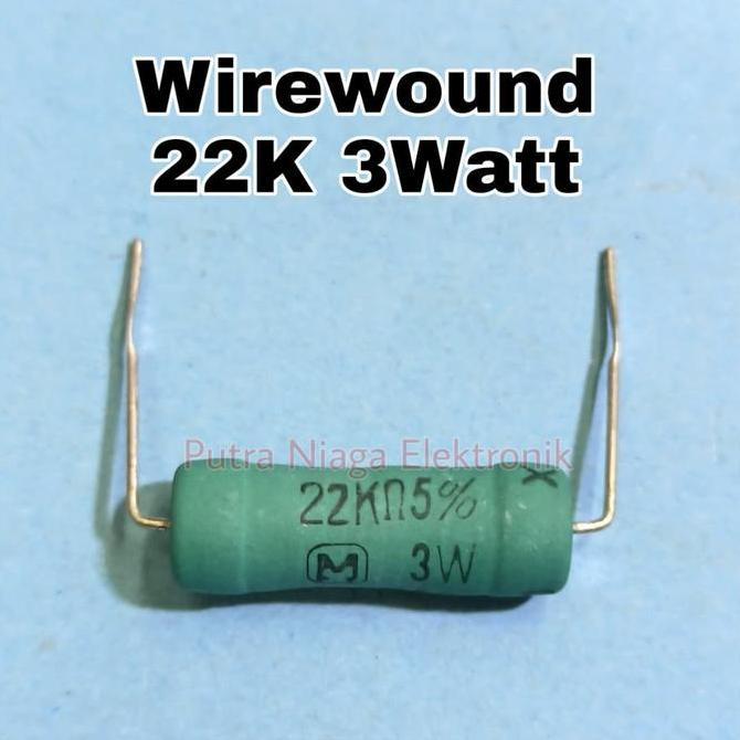 Baru (1) Resistor Wirewound 22K 3Watt 22K 3 Watt Original putran1a Diminati Banget