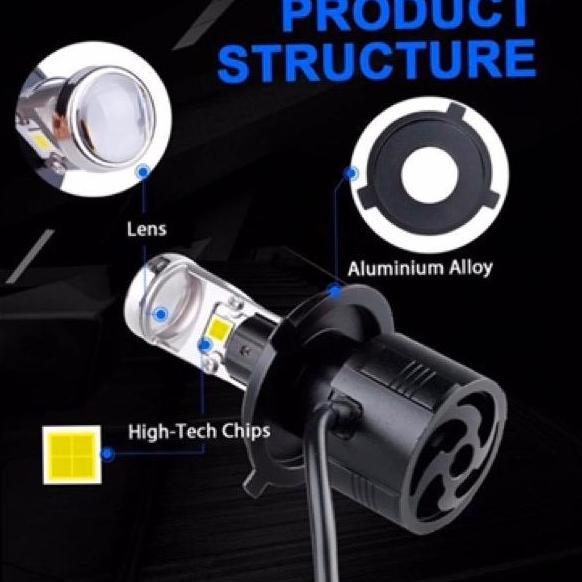 Lampu Led Motor H4 Mini Projector Led Rayton M8