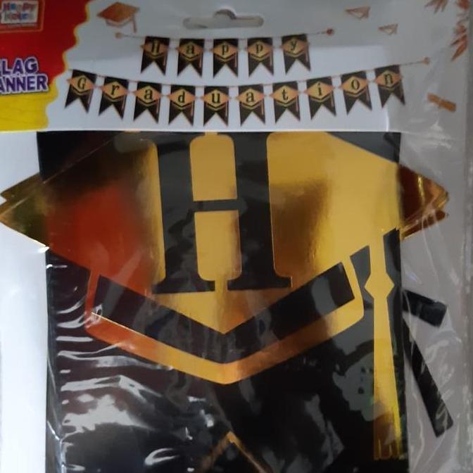 Terjangkau Banner Graduation / Tulisan Happy Graduation