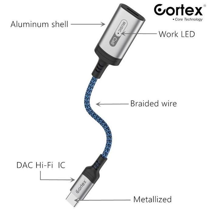 New- Cortex MH306 Tipe c to Lightning Headset Splitter Type C