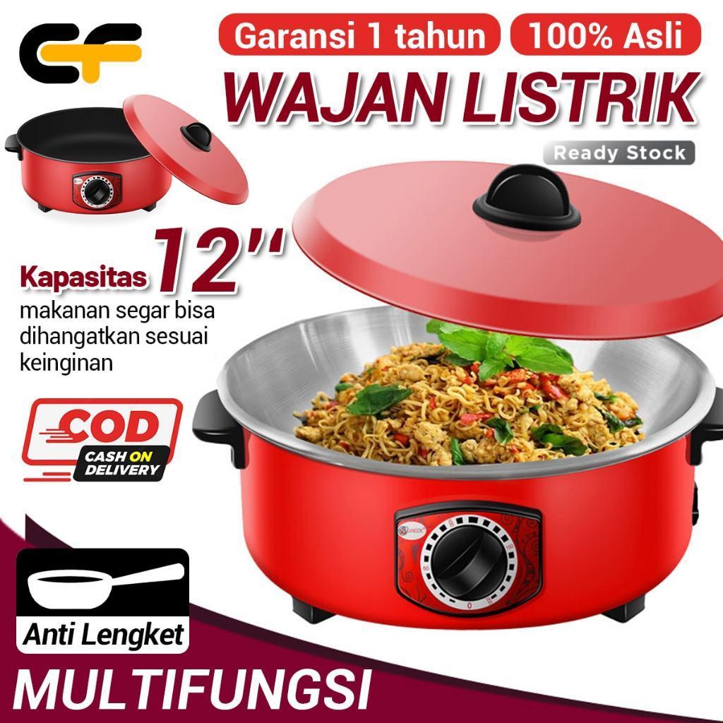 Panci Listrik 12 Inch / Panci Wajan Penggorengan Anti Lengket 32Cm / Wajan Listrik Rumahan Serbaguna