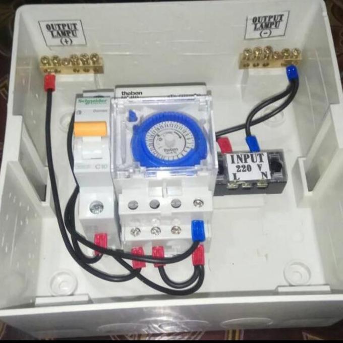 PANEL TIMER OTOMATIS ( BOX MCB +TIMER THEBEN + MCB 1PHASS  ) ORIGINAL DAN TERPERCAYA