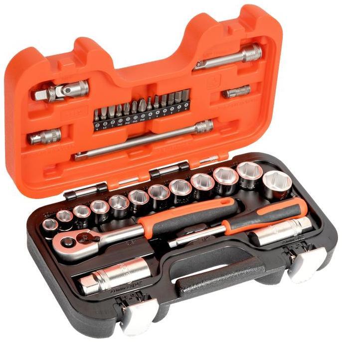 BAHCO S330 Socket Set 3/8 and 1/4 Handle for Machine | Set Kunci Soket