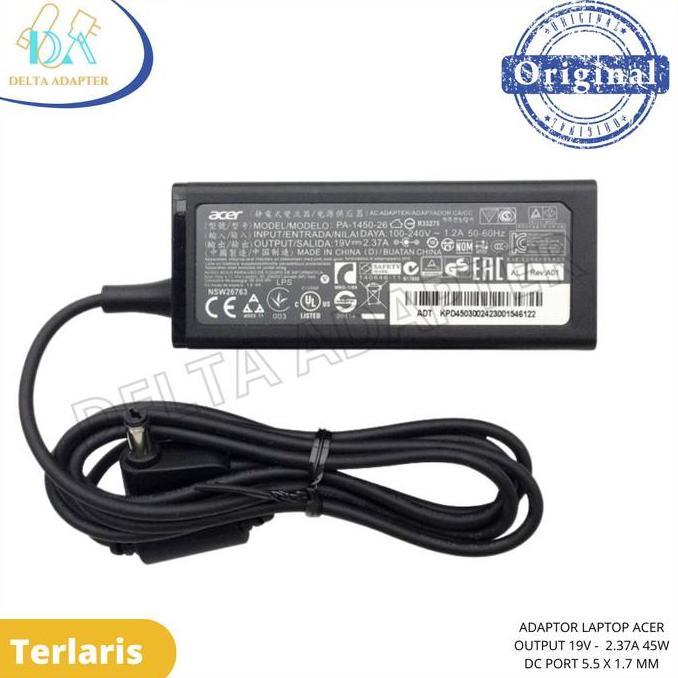 Adaptor Charger Acer Model A13-045N2A 19V 2.37A 45W ASLI Original