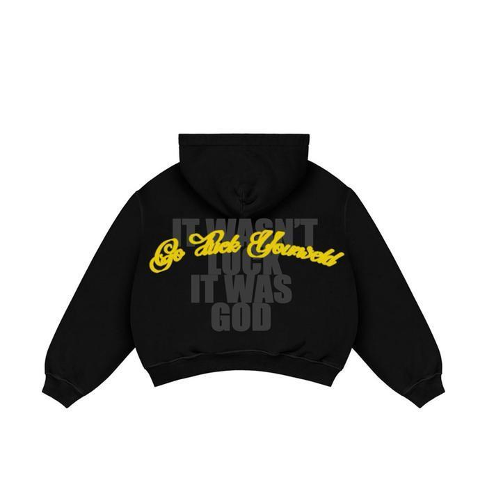 Satisfaction Hoodie Double Zipper Boxy 375Gsm Trust Black Termurah Best Quality 100% Original