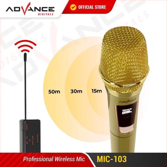 Advance Mic103 Mic Wireless Microphone Bluetooth Karaoke Bonus Baterai