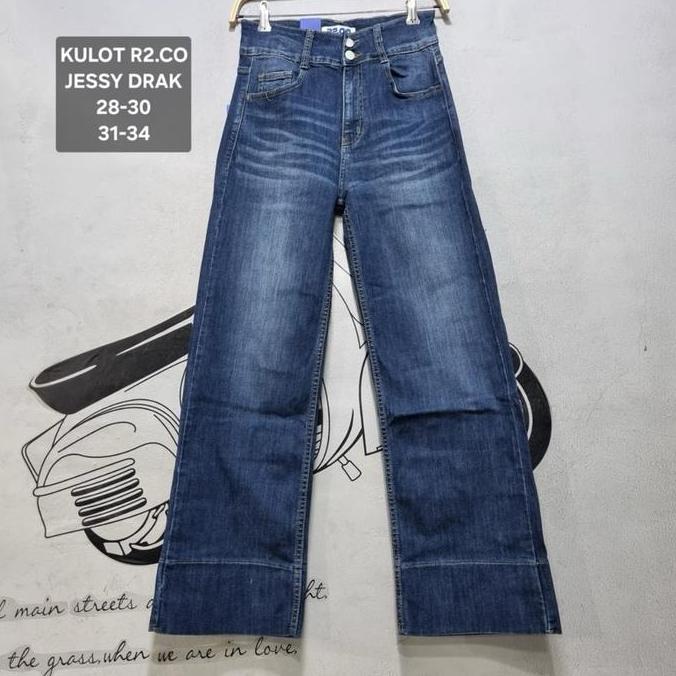 Celana Jeans Kulot Hw Kancing 2 Jessy Medium Nine One Nine Jeans