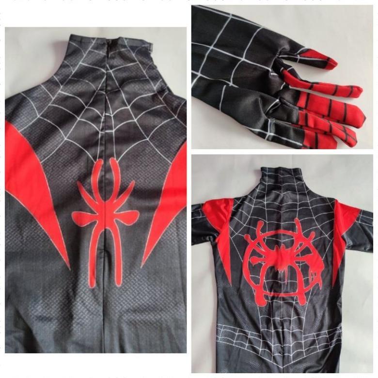 Kostum Spiderman Anak Dan Dewasa Hitam AX Bahan Stretch