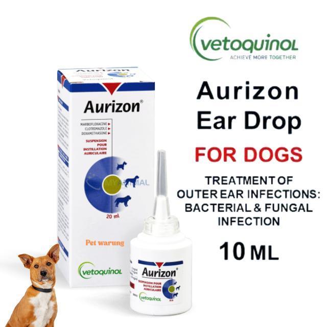 Vetoquinol Aurizon Ear Drops 10ml Obat Tetes Telinga Antibiotik Anjing