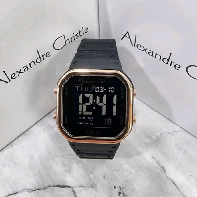 jam tangan wanita orinal alexandre christie AC9347LH rubber dital