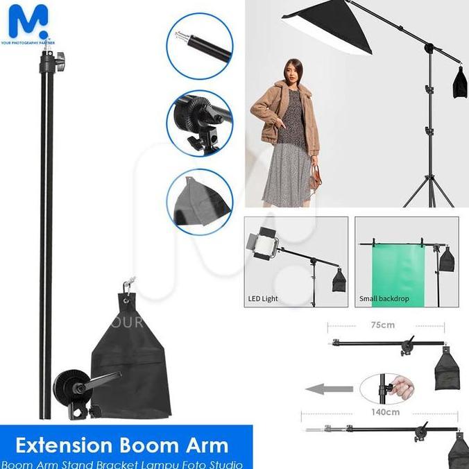 Extension Arm Midio Softbox dan Reflector Stand Boom Arm Stand Bar