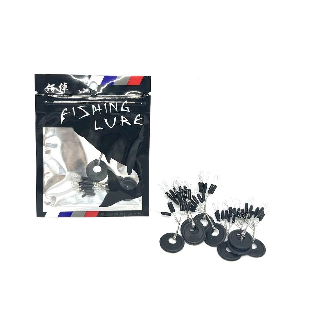 Dhany - Stopper Pancing Perbungkus Isi 10  Warna Hitam Ukuran Kecil Sedang Besar - 100% Ori